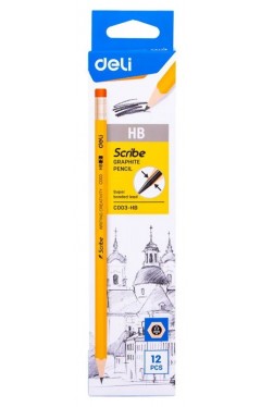 Deli Graphite Pencil With Rubber EC003HB